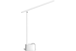 ‎HONEYWELL Honeywell Schreibtischlampe LED Desk Lamp mit A+C USB Tageslichtlampe Schreibtisch Tageslicht mit 3 Farbtemperaturen Dimmbar Augenschutz Tischleuchte Weiß HWT-H01W