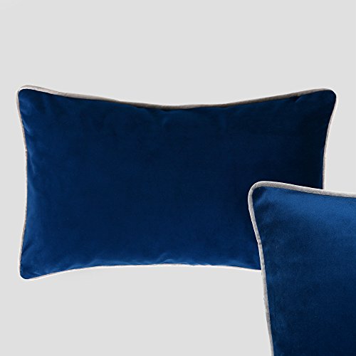 Royal Blue Velvet Rectangular Cushion 30cm X 50cm Home Decorative