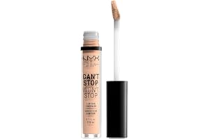 NYX Professional Makeup Corrector No Comedogênico, Waterproof y de Larga Duración Can't Stop Won't Stop 24H Tono 6 Vanilla para Pieles Claras, Pack de 1