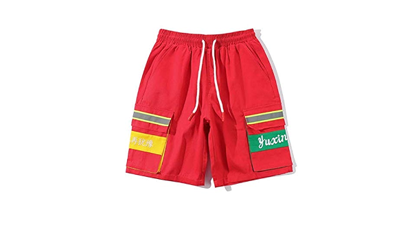 Tuta da uomo con pantaloni corti, catarifrangenti, da 3 m, Hip Hop, Sport  estivi da uomo, Golden_Flower, rosso : Amazon.it: Abbigliamento