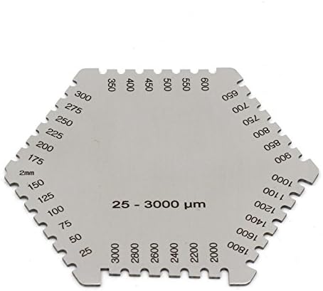 Wet Film Comb 25-3000 Um Hexagonal Gauge Stainless Steel Thinkness Gage