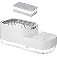 WEYSH 2 in 1 Soap Detergent Dispenser Pump and Sponge Holder Rack Shelf, Dishwashing Hand Soap Dispenser for Kitchen and Bathroom with One Cleaning Sponge