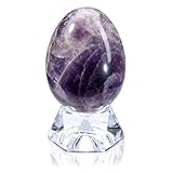 Jsdde Natural Amethyst Egg Crystal Quartz Healing Stone Mineral Polished Gemstone Egg For Healing Meditation Feng Shui Divination Home Office Decoration