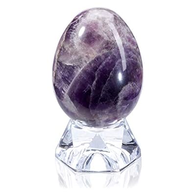 Jsdde Natural Amethyst Egg Crystal Quartz Healing Stone Mineral Polished Gemstone Egg For Healing Meditation Feng Shui Divination Home Office Decoration