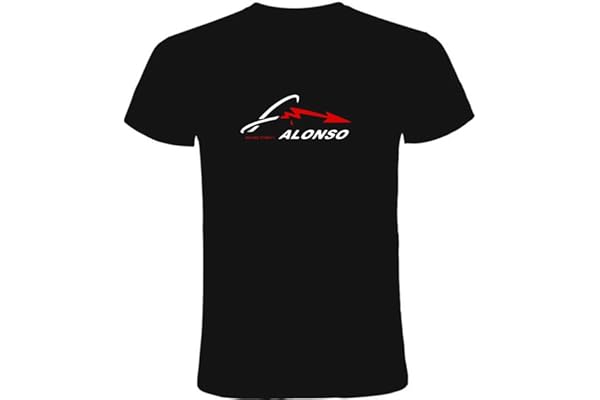 Camiseta negra Fernando Alonso Tallas S M L XL XXL (XXL)