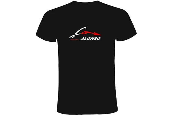 Camiseta negra Fernando Alonso Tallas S M L XL XXL (XXL)