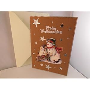 3D Weihnachtskarte Frohe Weihnachten Handmade