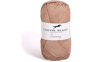 Laines Cheval Blanc - SUNNY fil à tricoter 100% coton 50g - Idéal pour le tricot été et tous vos loisirs créatifs