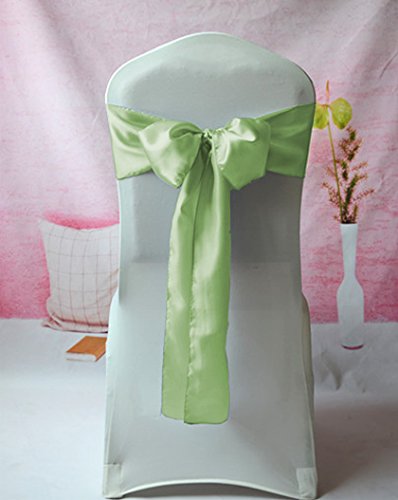 25x Satin Stuhlschleifen in grün Läufer Taft Schleife Schleifen Stuhlhussen Hochzeit