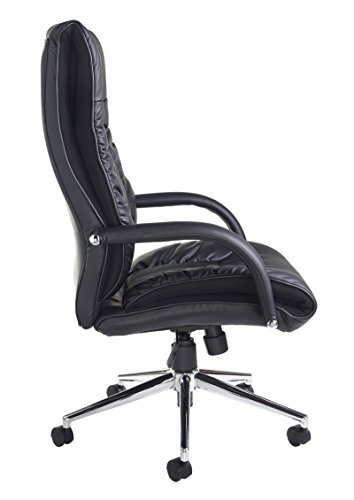 Derby DER300T1-BLK Der300T1-Blk Executive Soft Leather Faced and Air Mesh Fabric Chair 1160-1230X765X675 - Black Leather