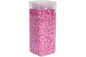 1Buy UK 900g of New Assorted Natural Decorative Stones Pebbles Craft Table Decoration Pot Vase Fillers Garden Weddings Rocks Aquarium (Pink)