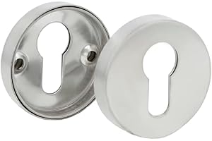 Amig - Foro della Serratura per Cilindri | 65 x 31 mm | Decoratore per Serratura | Compatibile con Cilindri Europrofilo | Design Elegante e Semplice | Argento Opaco | Acciaio Inossidabile