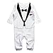 Lexikind Tuxedo Onesie For Boys: Baby Romper Dinner Jacket/Suit With Bow Tie (70, white)