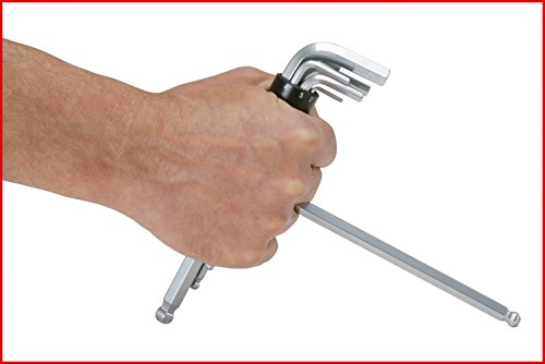 KS Tools 151.2100 Classic 3-in-1 Kugelkopf-Innensechskant-Winkelstiftschlüssel-Satz, lang, 8-teilig, 2-10 mm - 3