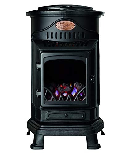 Chauffage d'appoint mobile gaz style vieux poêle Provence - modèle 2019 (Noir mat)