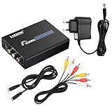 Mini 1080P RCA R / L Audio Video AV CVBS Composite zu HDMI Konverter AV S-Video zu HDMI Adapter für TV PC PS3 STB Xbox VHS VCR Blue-Ray DVD und Mehr (EU Stecker)