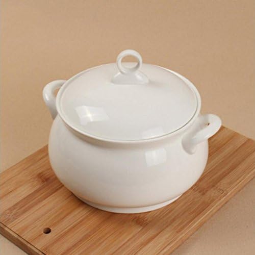 MXJ61 Bone China Tableware Soup Pot Soup Basin With Cover Soup Bowl 3L