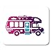 Produktbild Gaming Mauspad Auto Camper Cartoon Happy Bus Trailer Car Flat Graphic Passenger 11.8"x 9.8" Decor Office Nonslip Rubber Backing Mousepad Mouse Mat