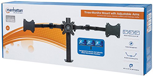 Manhattan Tischhalterung mit Monitorarm für 3x Displays bis 30 Zoll zweifach schwenkbar 461115 schwarz - 7