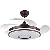 Brown fan model DANI DC motor and integrated LED FABRILAMP