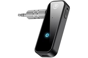 PADCR Car Bluetooth Adapter do połączeń głośnomówiących i słuchania muzyki podczas jazdy, odbiornik Aux Bluetooth z Bluetooth 5.0 do samochodu, słuchawek i głośników