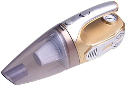 Car Vacuum Cleaner with HAPE Filter, 4 in 1 Portable 12V 100W Handheld Vacuum Cleaner Wet and Dry Dual-use with LED Lamp, Measuring Tire Pressure, Tire Pump Functionw(Golden)