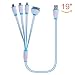 Produktbild Multi Ladekabel, Premium 4 in 1 Mehrere USB Ladekabel Adapter Stecker mit Micro USB 2.0 / 8 Pin Lighting / 30 Pin / Mini USB Ports für iPhone 6s, 6s Plus, iPhone 6, 6 Plus, iphone 5/5S/5C/SE, iPad, Samsung Galaxy S6, S5, Note 4, 5, Nexus 5X, HTC, Kindle, and other Andorid Phones und mehr(19")