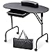 Black Manicure Table Nail Technician Desk, Foldable