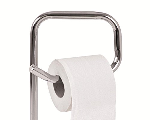 WC-Garnitur in Chrom mit WC-Papierhalter und WC-Bürste; Maße (B/T/H) in cm: 19 x 19 x 66 - 2