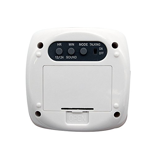 Warmoor Wecker mit projektion/Projektions-Digital-Wecker Digital Deckenwandprojektion Musikuhr mit Innentemperatur / Nachttisch Uhrzeit Temperaturanzeige Batteriebetrieben, weiß - 5