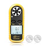HusDow Digital Anemometer , Wind Speed Meter Gauge with Backlight and 2 CR2032 Batteries for Windsurfing Kite Flying Sailing Surfing Fishing