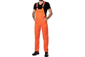 MAZALAT WORK WEAR Pantalones con Peto de Trabajo para Hombre, Made in EU, Mono de Trabajo, Azur, Blanco, Rojo, Verde, Negro