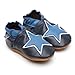 Soft Leather Baby Shoes Blue Star 12-18 Months