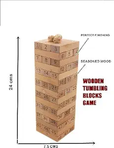 Jai Bhawani Excellent Quality Board Game 51 PCS Wooden Colorful Tumbling ZENGA)