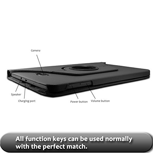 Samsung Galaxy Tab A 10.1 Hülle Case, Infiland PU Ledertasche lederhülle 360° Drehbarer Stand Smart Cover Case Schutzhülle Tasche Etui für Samsung Galaxy Tab A 10.1 Zoll (2016) Tablet-PC(mit Auto Schlaf / Wach Funktion)(Schwarz) - 6