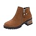 Produktbild VJGOAL Damen Stiefel, 5CM Damen Mode Retro Nieten Martin Stiefel Wildleder Knöchel Hochhackigen Reißverschluss Winter Herbstliche Wedges Schuhe (Braun, 38 EU)