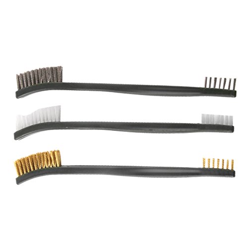 3pc Drahtbuerstengarnitur Messing Nylon Edelstahl Borstenreinigungswerkzeug Reinigungsmittel - 4