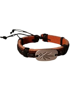 1a Products - Lederarmbänder mit Kordel und Schild mit Hanf Motiv
