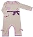 Green Nippers Bonnie Bow Organic Baby Girl's Baby Grow Vanilla & Rose with Heather Bow 0-3 Months