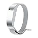 Produktbild samLIKE Milanese Magnetschleife Edelstahl Smart Watch Band für Fitbit Flex 2 (5,51-8,46 Zoll) (Silber)