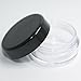 10x 3mL EMPTY PLASTIC JARS POTS w/ BLACK CLEAR SCREW LIDS For Nail Art/Glitter/Make Up/Oils