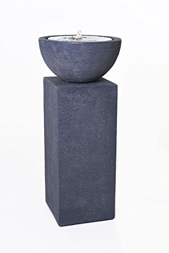 Brunnenschale Zimmerbrunnen Brunnen Gartenbrunnen Zierbrunnen Springbrunnen rund Fiberglas „Vaso“ Ø40 cm, Anthrazit - 7