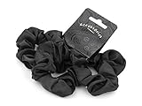 Set of 3 Black Satin Feel Hair Scrunchies Bobbles Elastic Hair Bands