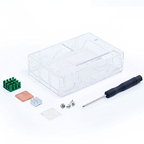 Aukru   Transparente Caja Para Raspberry Pi 3 Model B y Pi 2 Model B  B   B Plus  con 3x disipador de calor