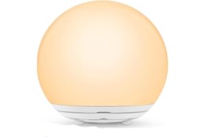 AURVIV Luce notturna ricaricabile per bambini con 7 colori magici e timer – Lampada dimmerabile con controllo touch, spegnimento automatico 30/60 minuti, luce da comodino portatile per camerette, campeggio