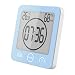Produktbild GuDoQi Badezimmer Uhr Dusche Timer Wand Wecker Digitaluhren Steckdose Bad Wasserdicht Innen Thermometer Hygrometer Für Dusche Kochen Make-Up