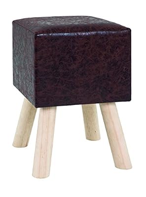Haku Tabouret rembourré, Bois, Marron, 30x30x45
