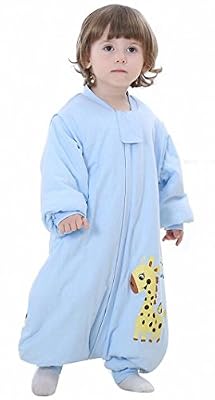 Happy Dream Gigoteuse enfant toute l'année, Gigoteuses avec les pieds,Enfants grenouillères 100% coton,(4tailles) .Les garçons et les filles applicables. Gigoteuse d'hiver 。Gigoteuse d'hiver à manches amovibles - Gigoteuse . (M:75CM.L:85CM.XL:95CM.)…