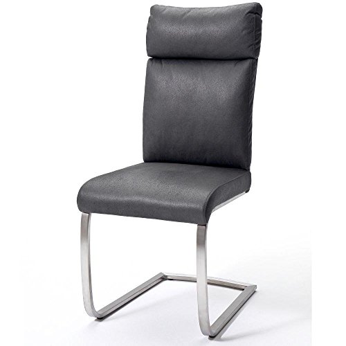 Preisvergleich Produktbild Schwingstuhl Rabea (2er Set) MCA Edelstahl grau Grau Kunstleder