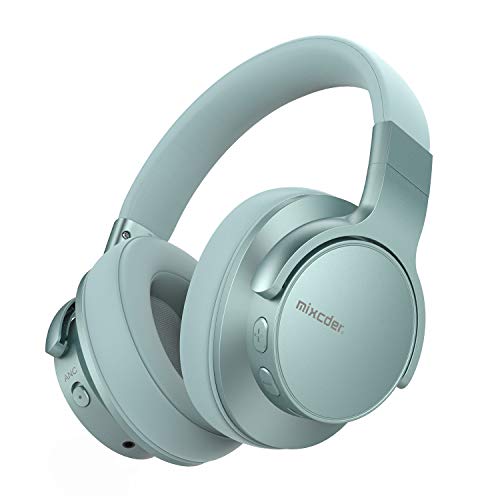 Mixcder E7 Casque Bluetooth à Réduction Active de Bruit V5.0 Audio Stéréo Circum Auriculaire ANC sans Fil avec Micro Basses Puissantes, 30h de Jeu, pour PC Smartphone TV, 2019 Mise à Jour - Vert